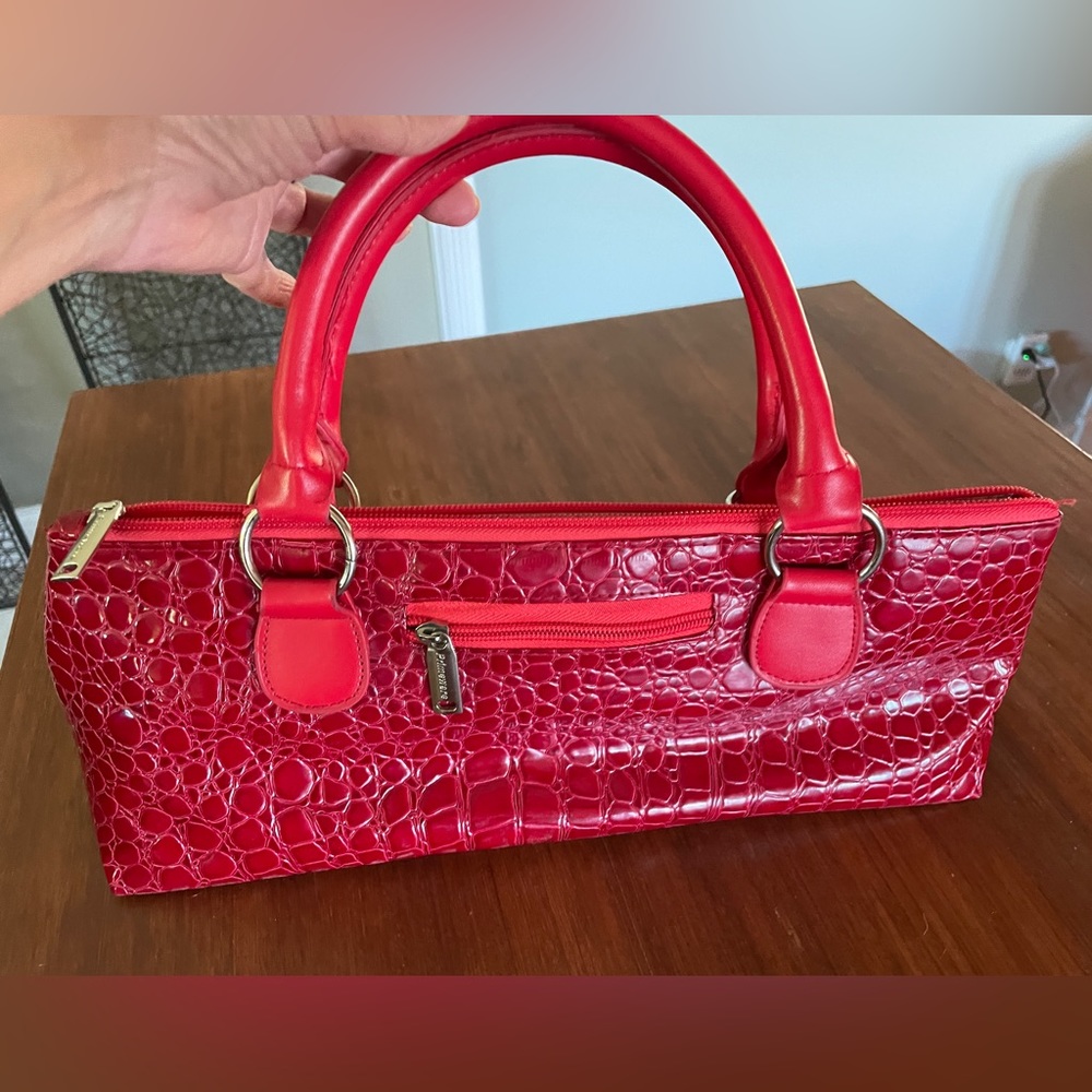 Primewear Red Faux Leather Wine Clutch Bag & Opener (Thermal insulated)